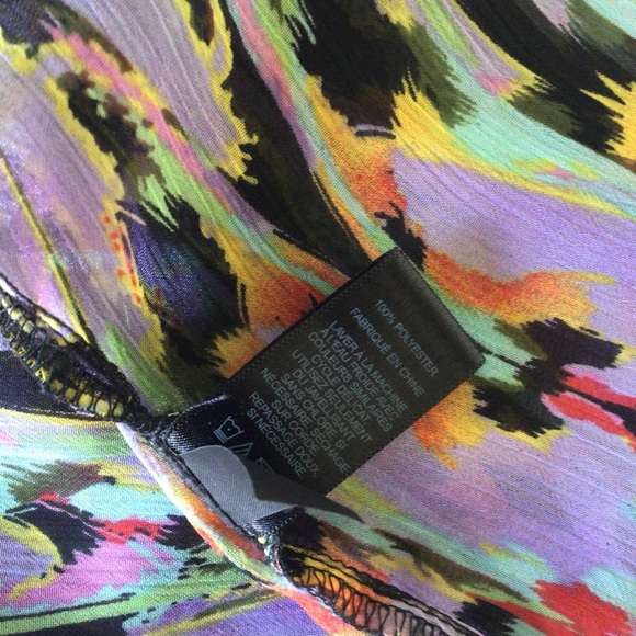 EXPRESS MULTI COLORED BLOUSE TOP XS - Picture 9 of 11